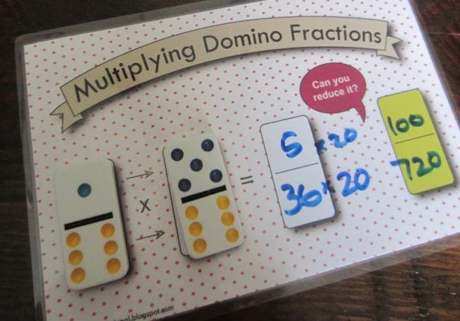 A gameboard for playing Multiplying Dominoes