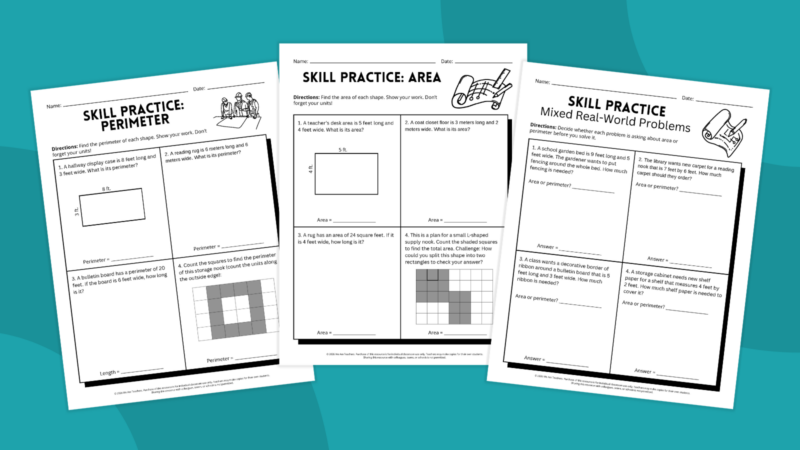 Teacher Impact By the Numbers - What the Research Says Images of free perimeter and area worksheets.