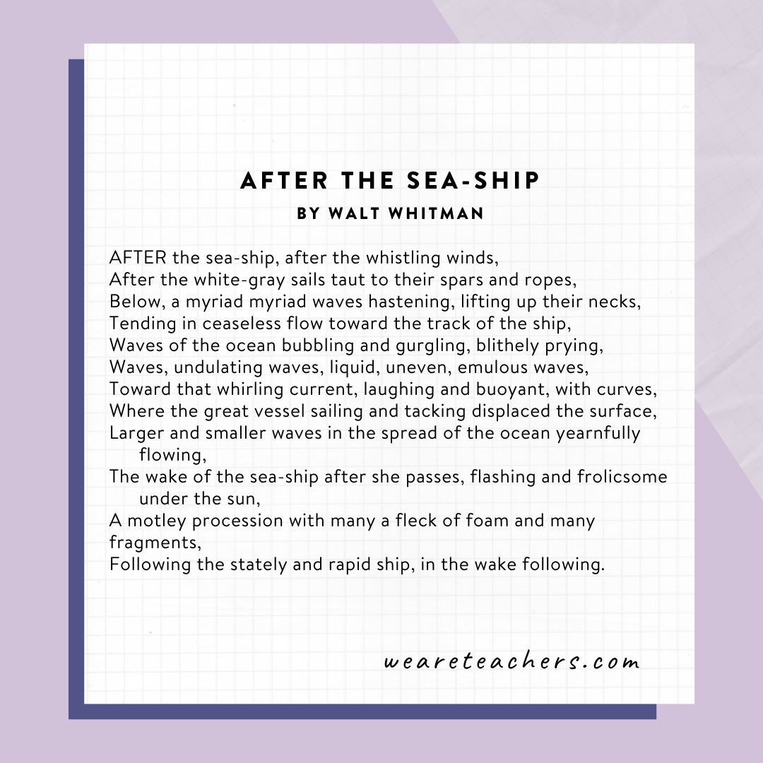 After the Sea-Ship by Walt Whitman.