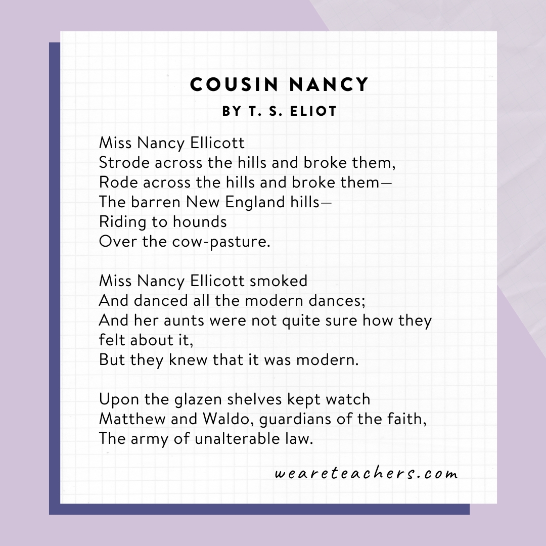 Cousin Nancy by T.S. Eliot.