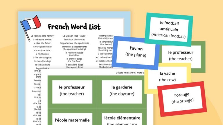 an image of french vocabulary printables