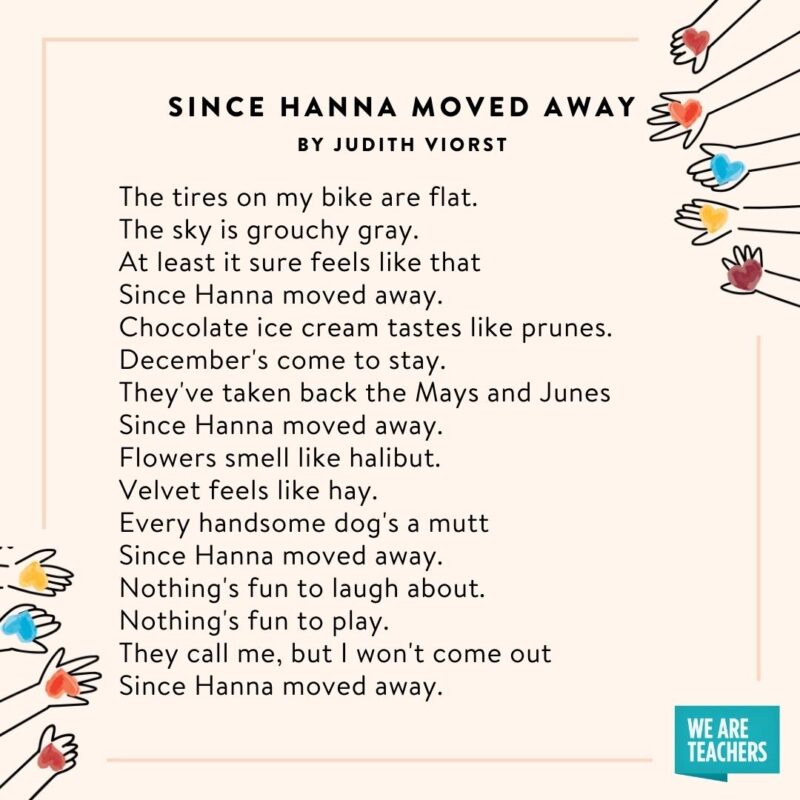 Since Hanna Moved Away by Judith Viorst