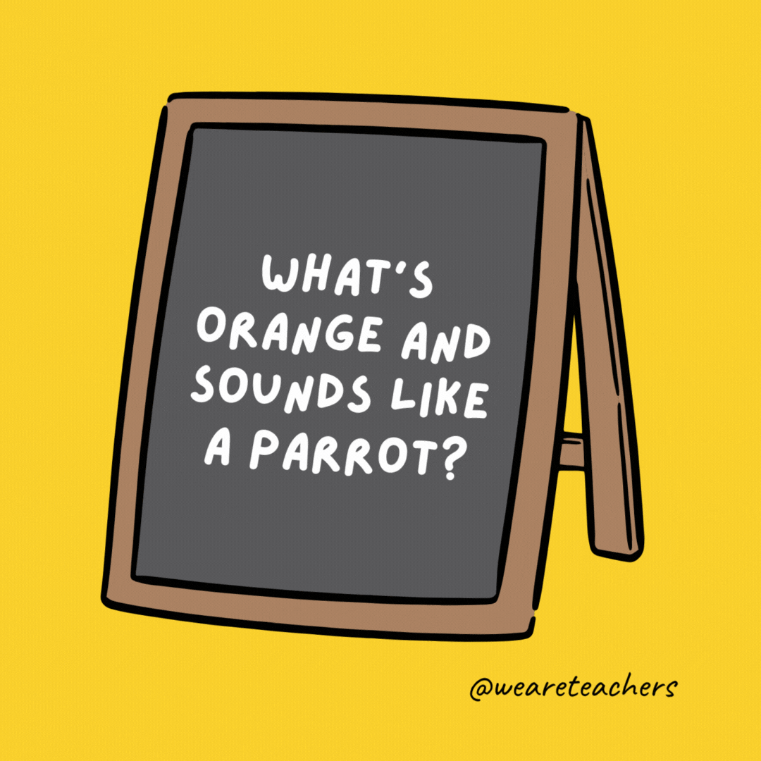 What’s orange and sounds like a parrot? A carrot.- jokes for teens