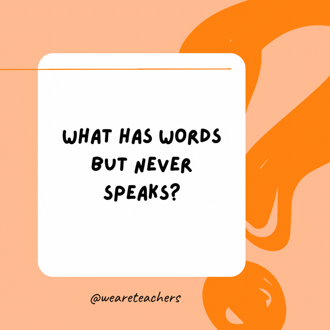 What has words but never speaks? 

A book.- best funny riddles