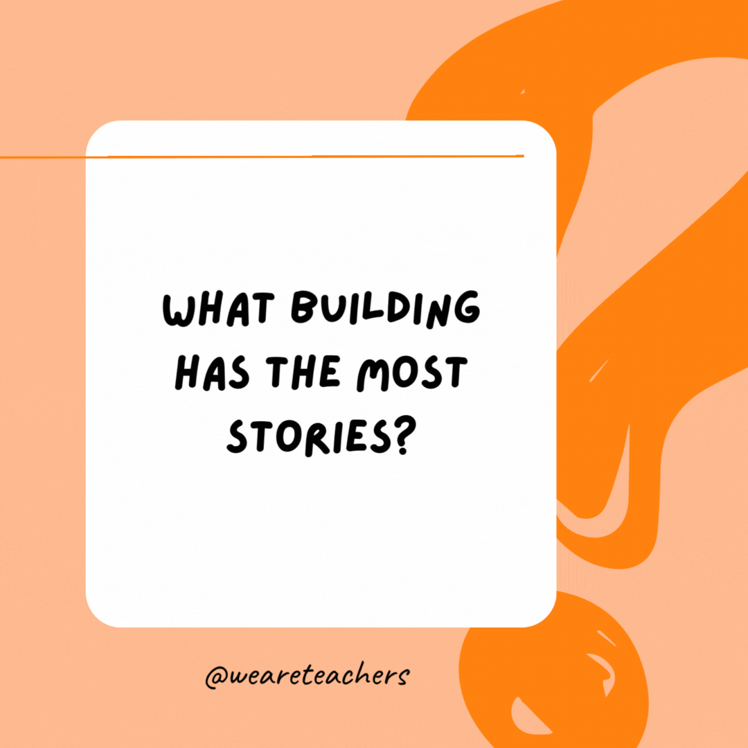 What building has the most stories? 

The library.