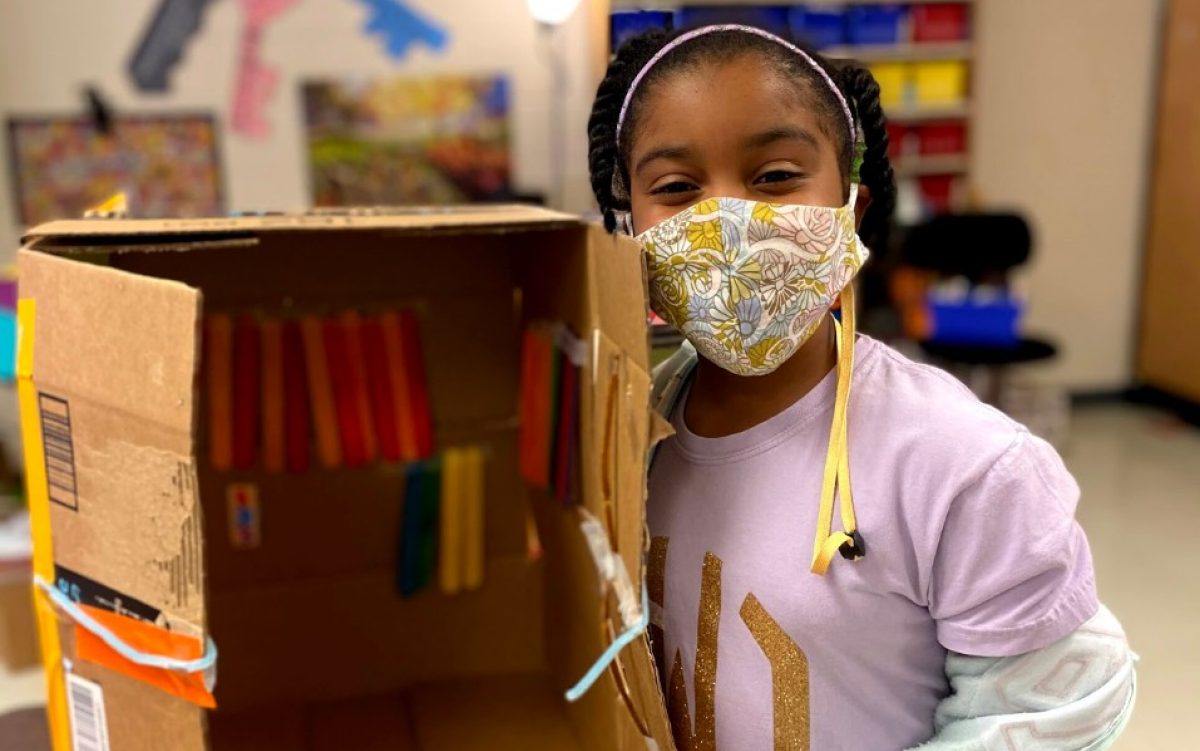 Black girl with STEM creation