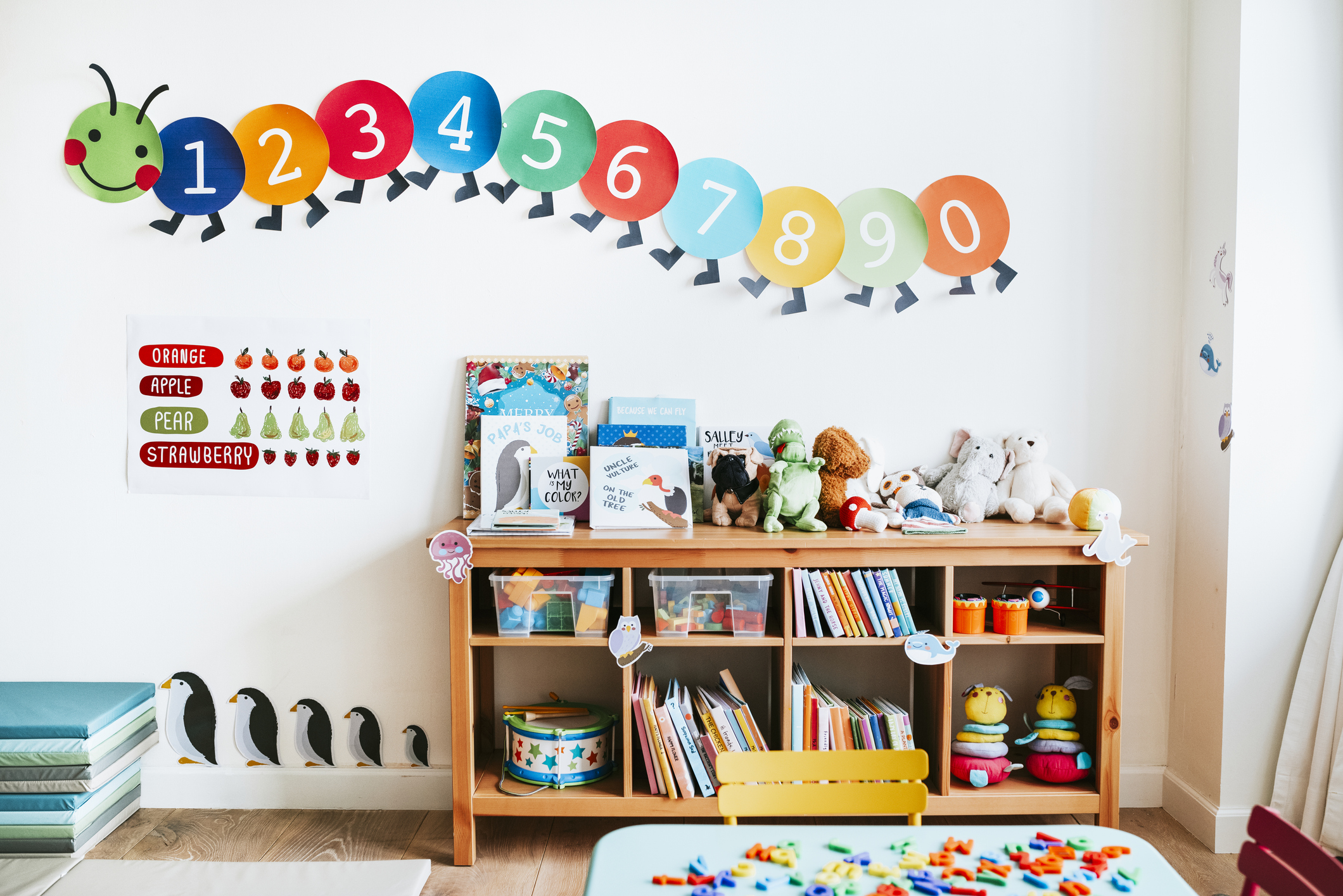 Classroom of preschool interior design