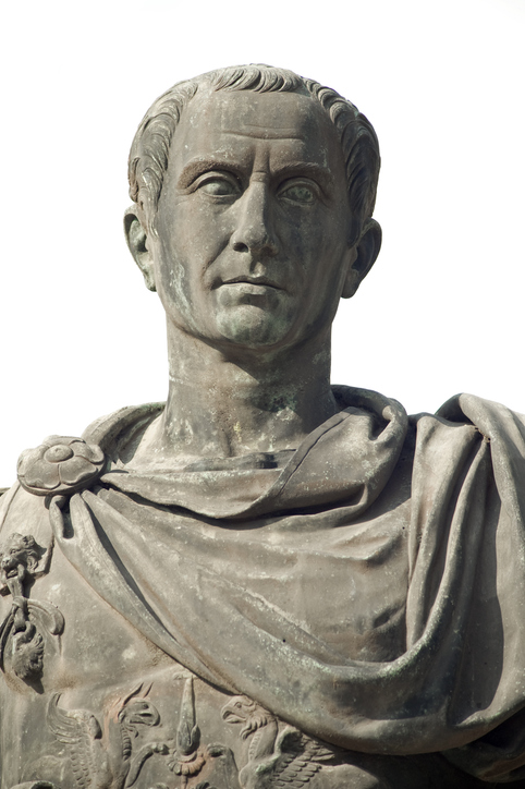 65 Great Leaders of the World Everyone Should Know Italy, Rome (fori imperiali): statue of Gaius Julius Caesar (13 July 100 BC – 15 March 44 BC), was a Roman military and political leader. He played a crucial role in the transformation of the Roman Republic into the Roman Empire.