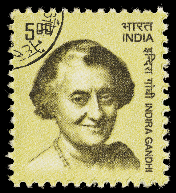 65 Great Leaders of the World Everyone Should Know "2008 India postage stamp with an illustration of Indira Gandhi. PLEASE NOTE: Unlike most other stamp photos in my portfolio, this stamp is NOT completely isolated due to the odd appearance of the perforations of this stamp."