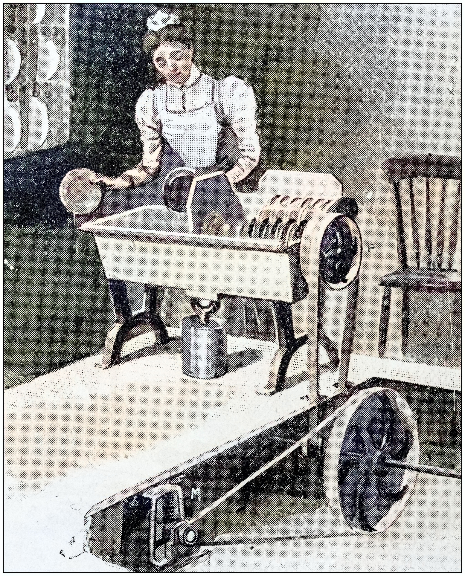 Antique painting illustration: Dishwasher