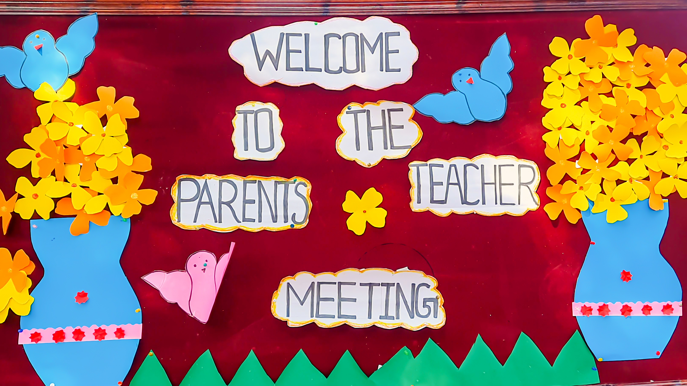Creative classroom display board for parents teacher meeting event