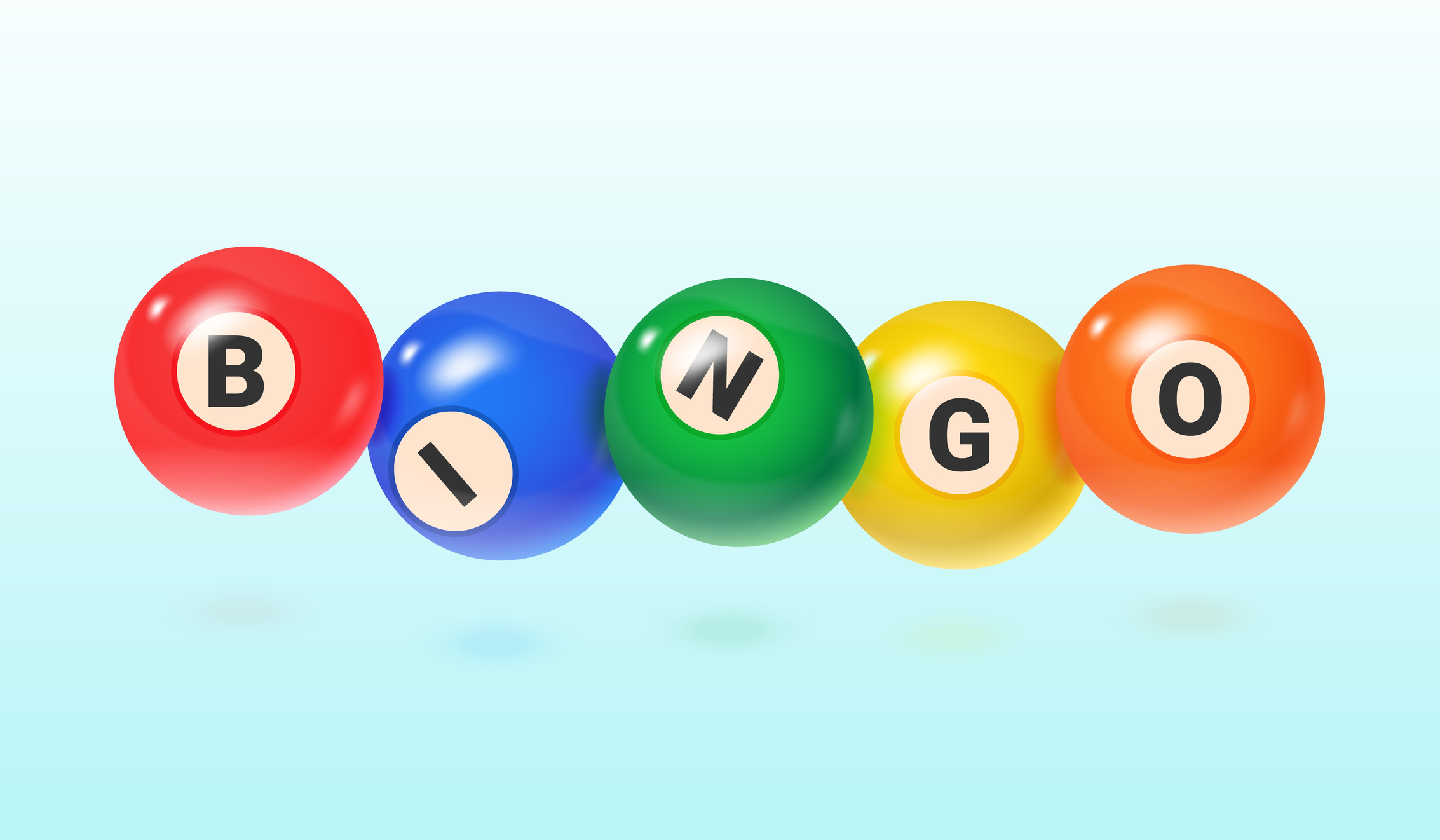 Realistic bingo balls. 3d lottery balls, casino game lotto keno gambling online play money lucky jackpot billiard winner colorful spheres set isolated exact vector illustration original artwork