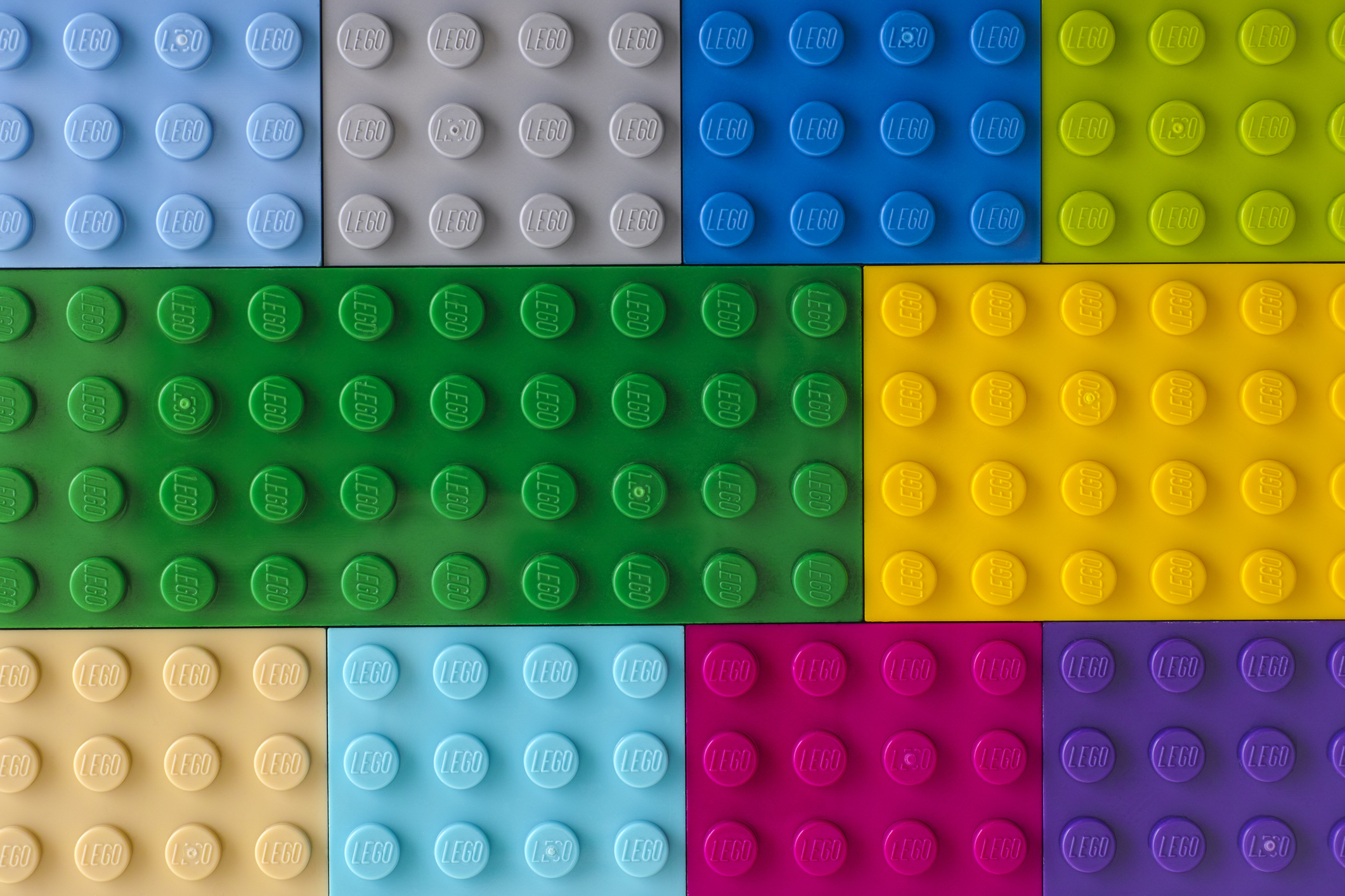 Background of different colored LEGO blocks