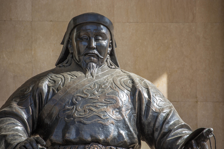 65 Great Leaders of the World Everyone Should Know Ulan Bator, Mongolia - July 3, 2016: A statue of Kublai Khan at the Government Palace in Ulan Bator.