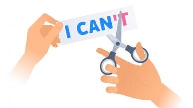 hand using scissors to cut the word can't -- 6 Tips For Handling Major Curriculum Changes