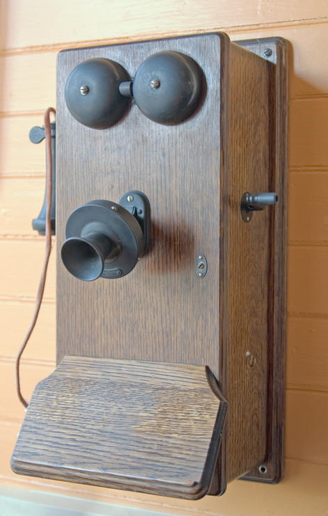 Famous inventors: Antique wall phone