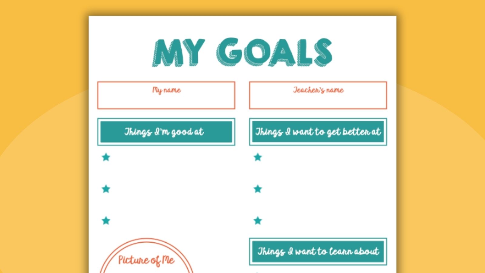 an image of a printable goal-setting worksheet for kids