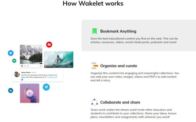 Screen shot explaining of Wakelet works