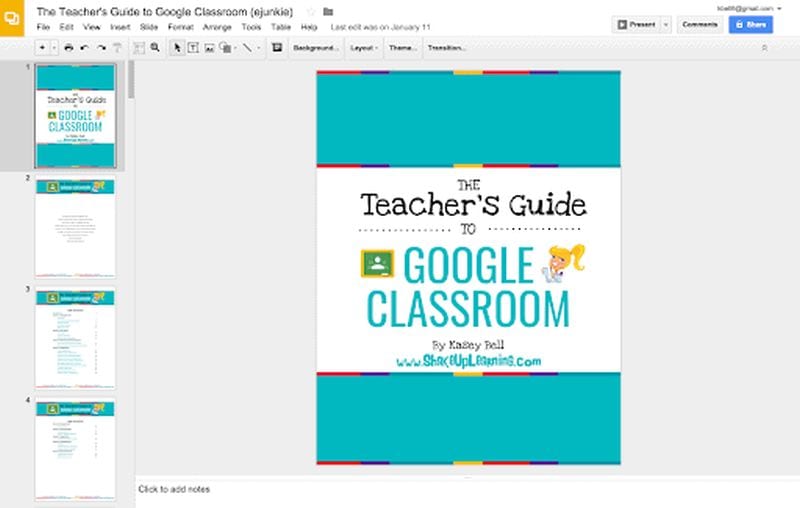 Teacher's guide to google classroom screenshot