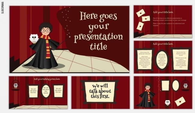 Harry Potter themed Google slides templates