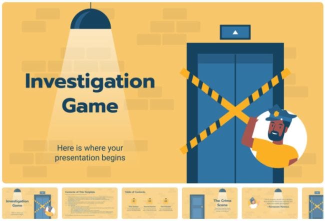 Investigation Game free Google Slides templates for teachers