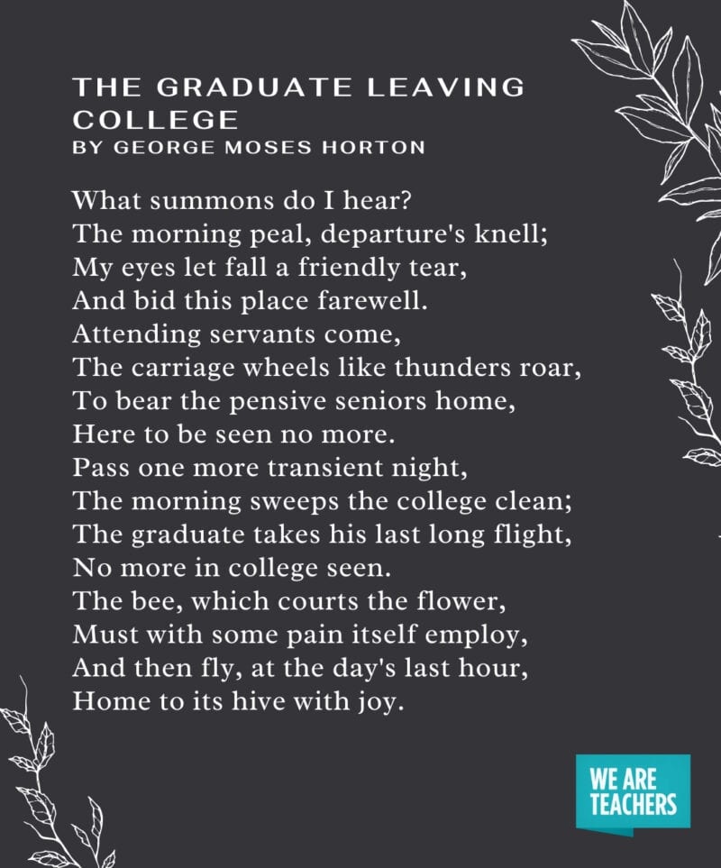 Graduation Poems - The Graduate Leaving College