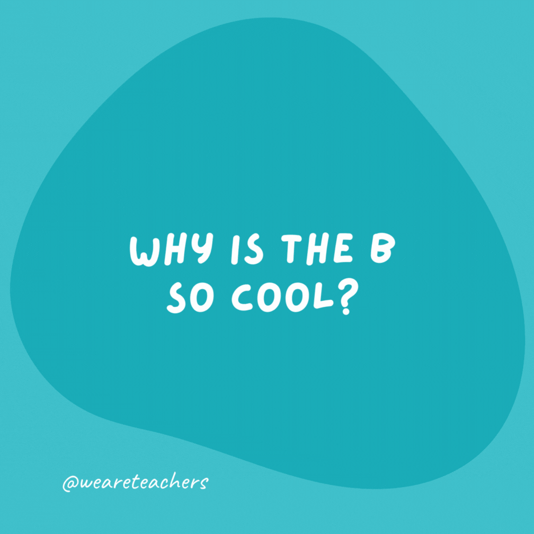 Why is the B so cool?

Because it’s in between AC.