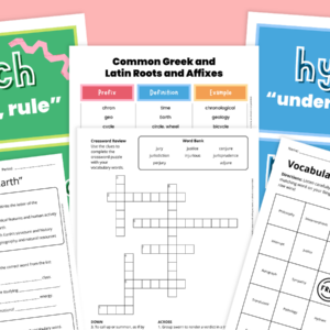 Greek and Latin Roots Worksheet & Activity Bundle