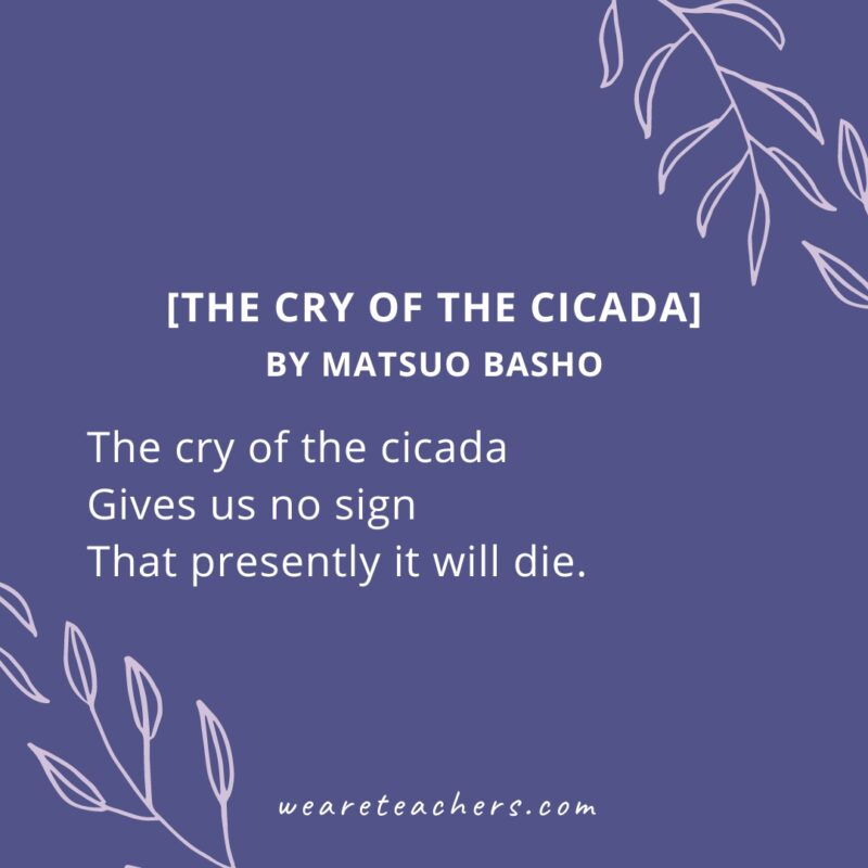 (The cry of the cicada) by Matsuo Basho.
