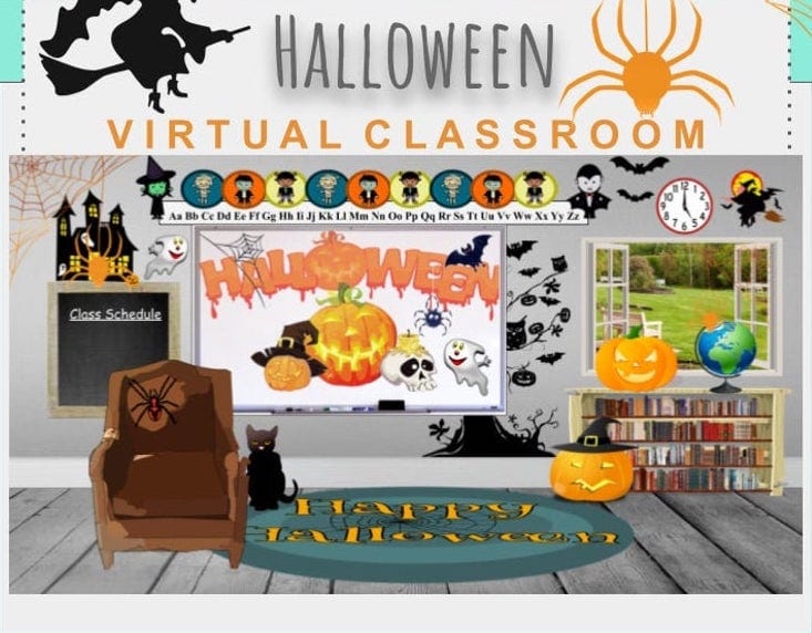 Halloween banner for virtual classroom