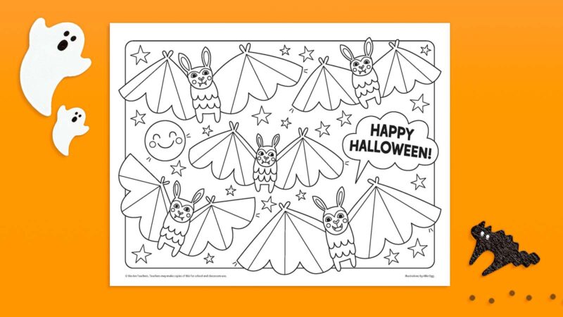 Bats Halloween coloring page