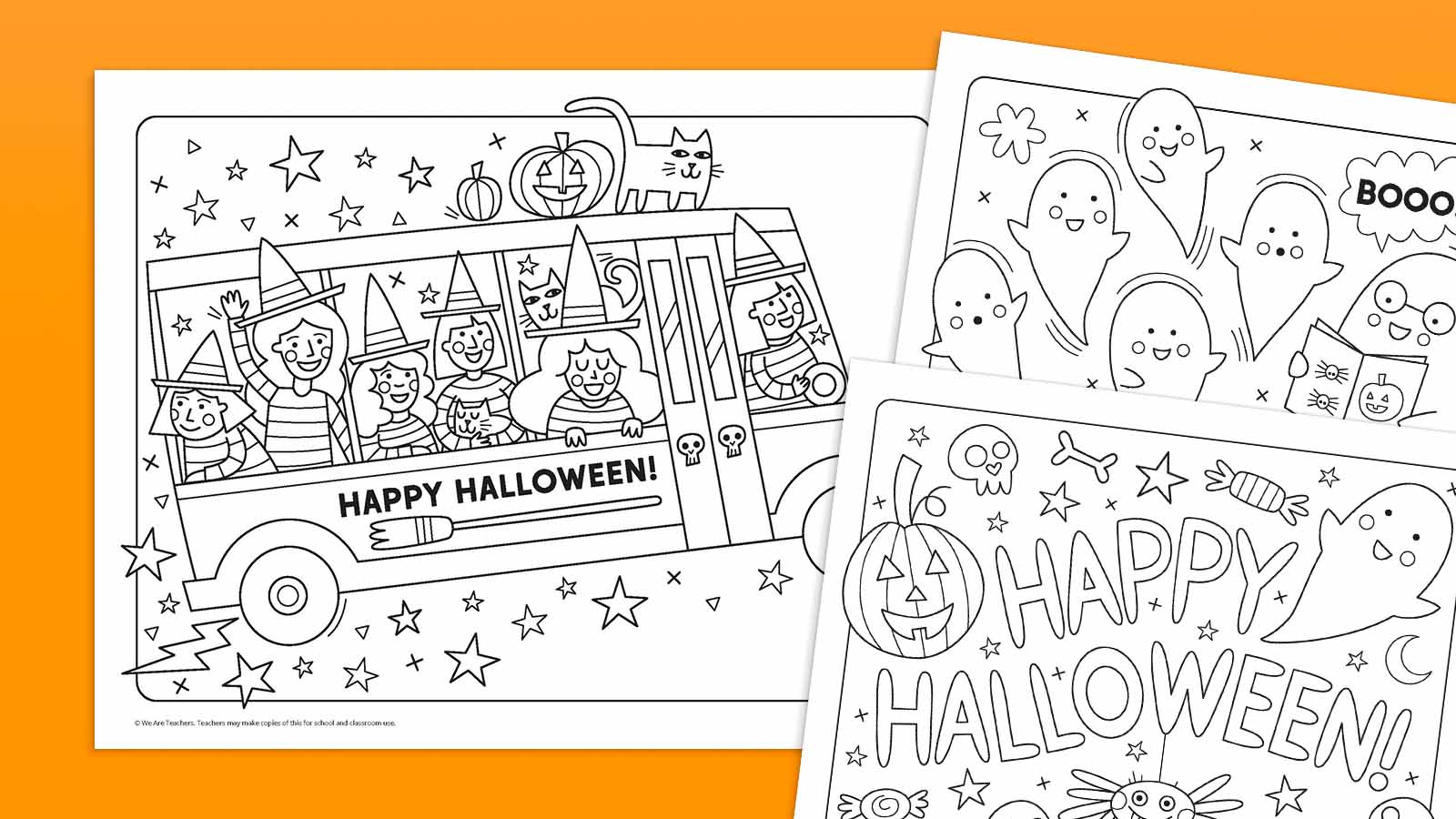 Printable Halloween Coloring Book, Teaching