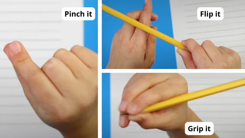 Pencil grip flip it hack