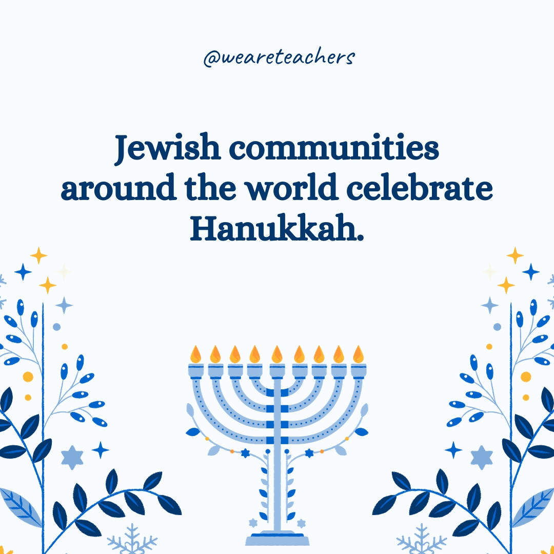 Jewish communities around the world celebrate Hanukkah.
