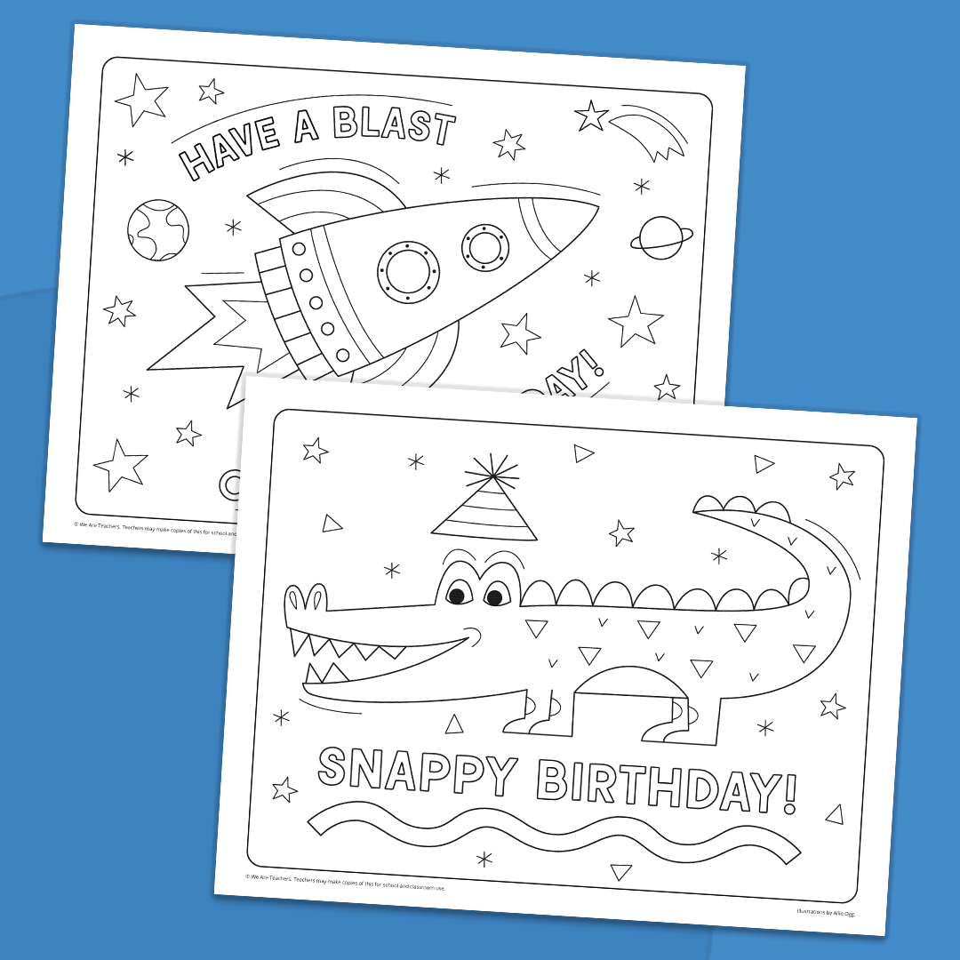 Happy Birthday Coloring Pages from We Are Teachers