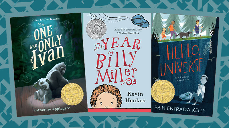 Three Book Covers of Newbery Award-Winning Books That Teach Empathy