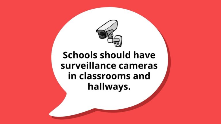 Schools should have surveillance cameras in classrooms and hallways.
