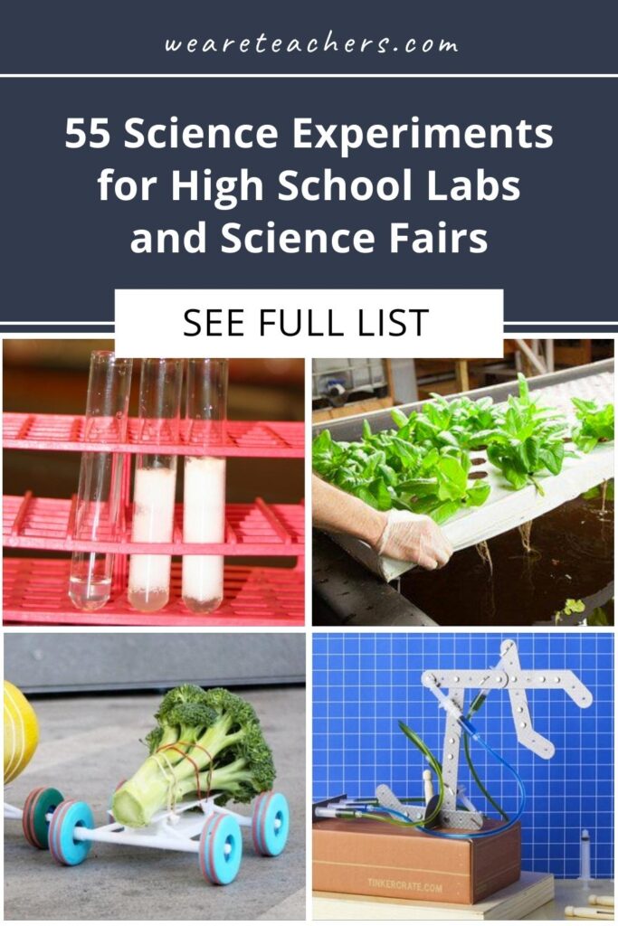 Whether you're a student looking for a science fair idea or a teacher seeking new science experiments for high school labs, find them here!