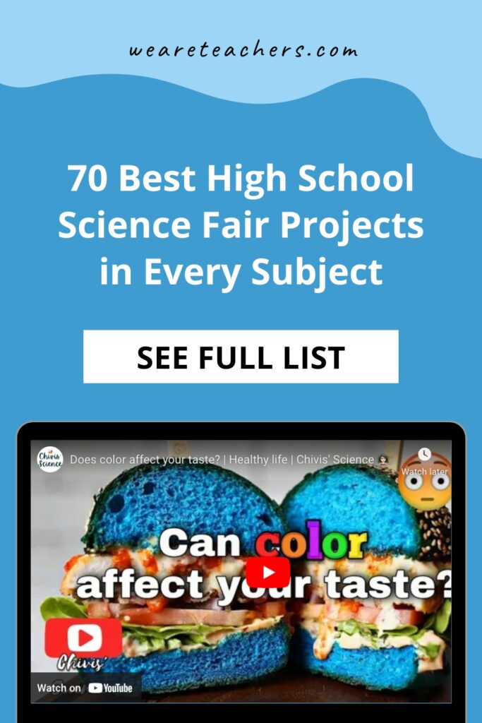 Explore high school science fair projects in biology, chemistry, physics, engineering and more, from easy projects to advanced ideas.