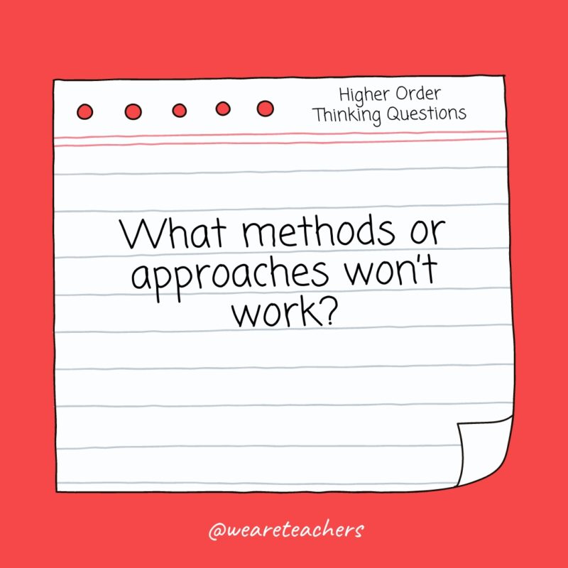 What methods or approaches won't work?