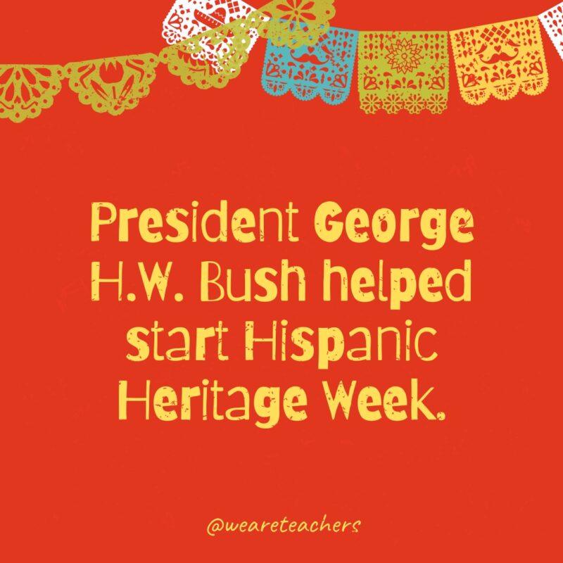 ساعد الرئيس جورج بوش الأب في إطلاق أسبوع التراث الإسباني.