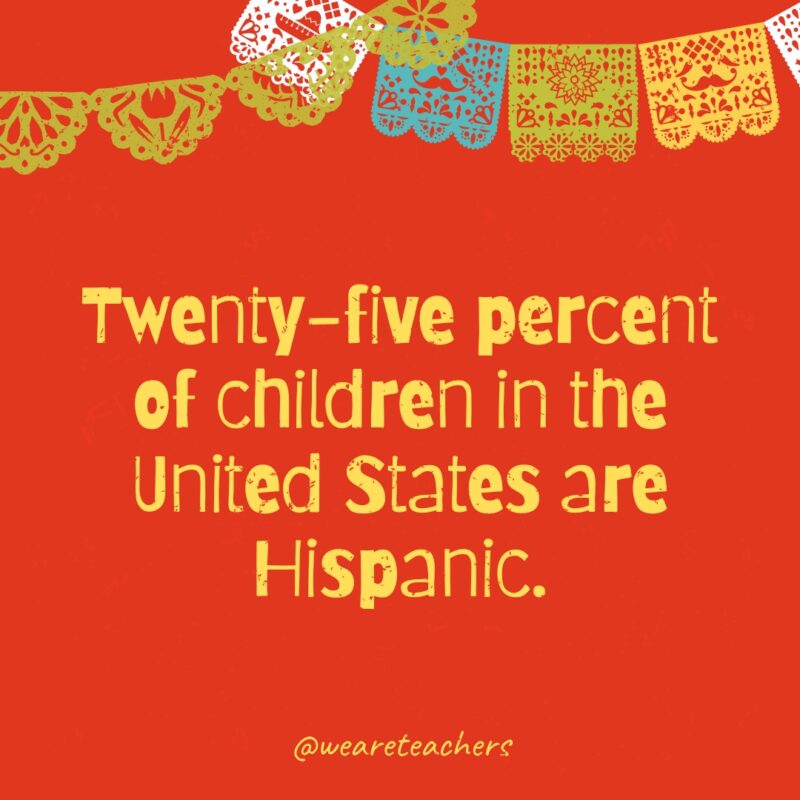 خمسة وعشرون بالمائة من الأطفال في الولايات المتحدة هم من أصل اسباني.
