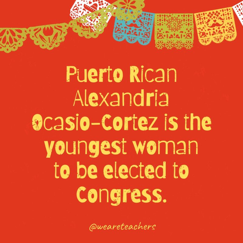 Puerto Rican Alexandria Ocasio-Cortez is the youngest woman to be elected to Congress.
