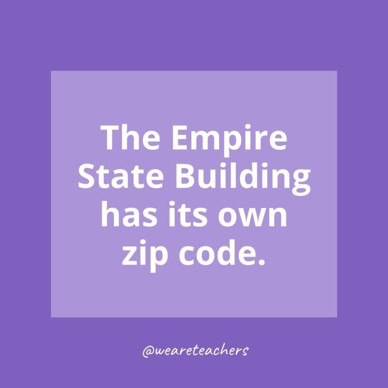 The Empire State Building has its own zip code.