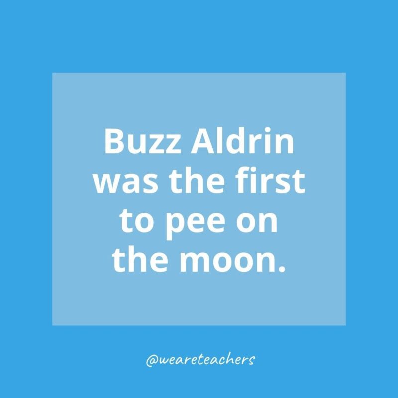 Buzz Aldrin was the first to pee on the moon.- history facts for kids