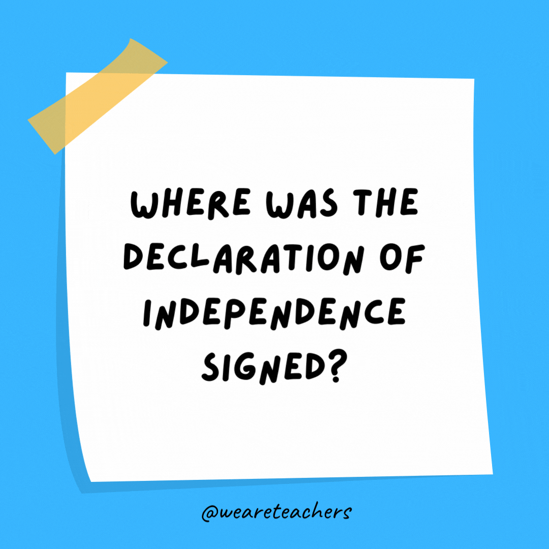 Where was the Declaration of Independence signed?