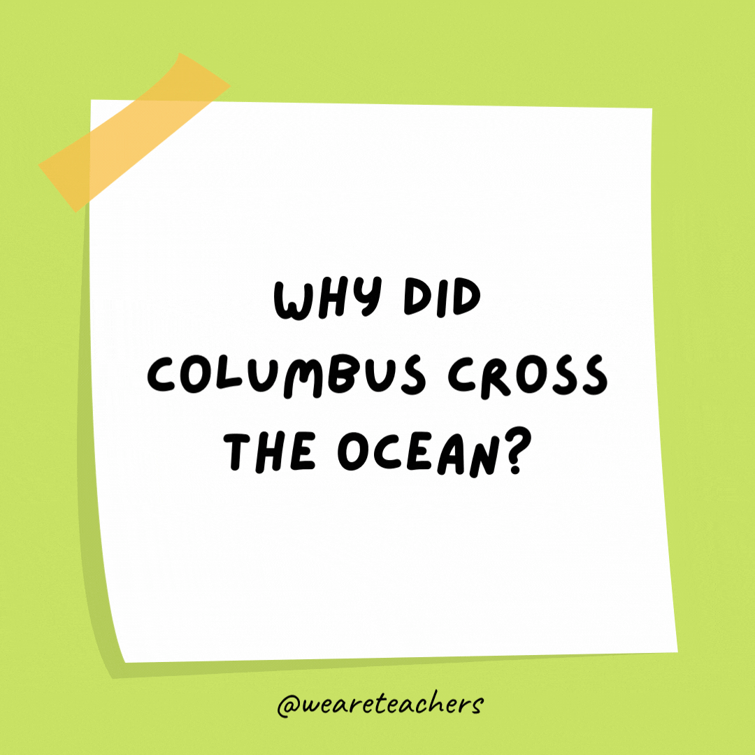 Why did Columbus cross the ocean?