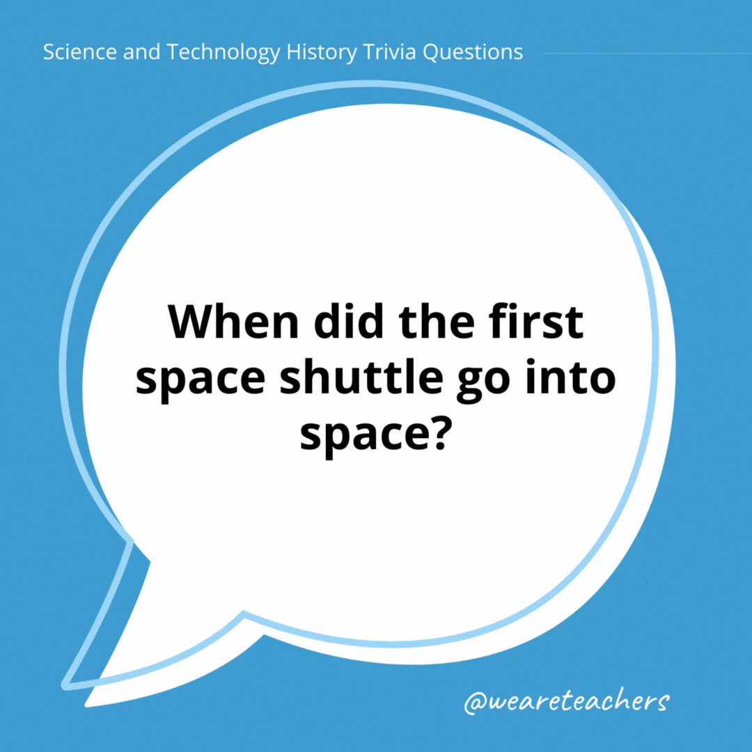 When did the first space shuttle go into space?

April 12, 1981.- history trivia