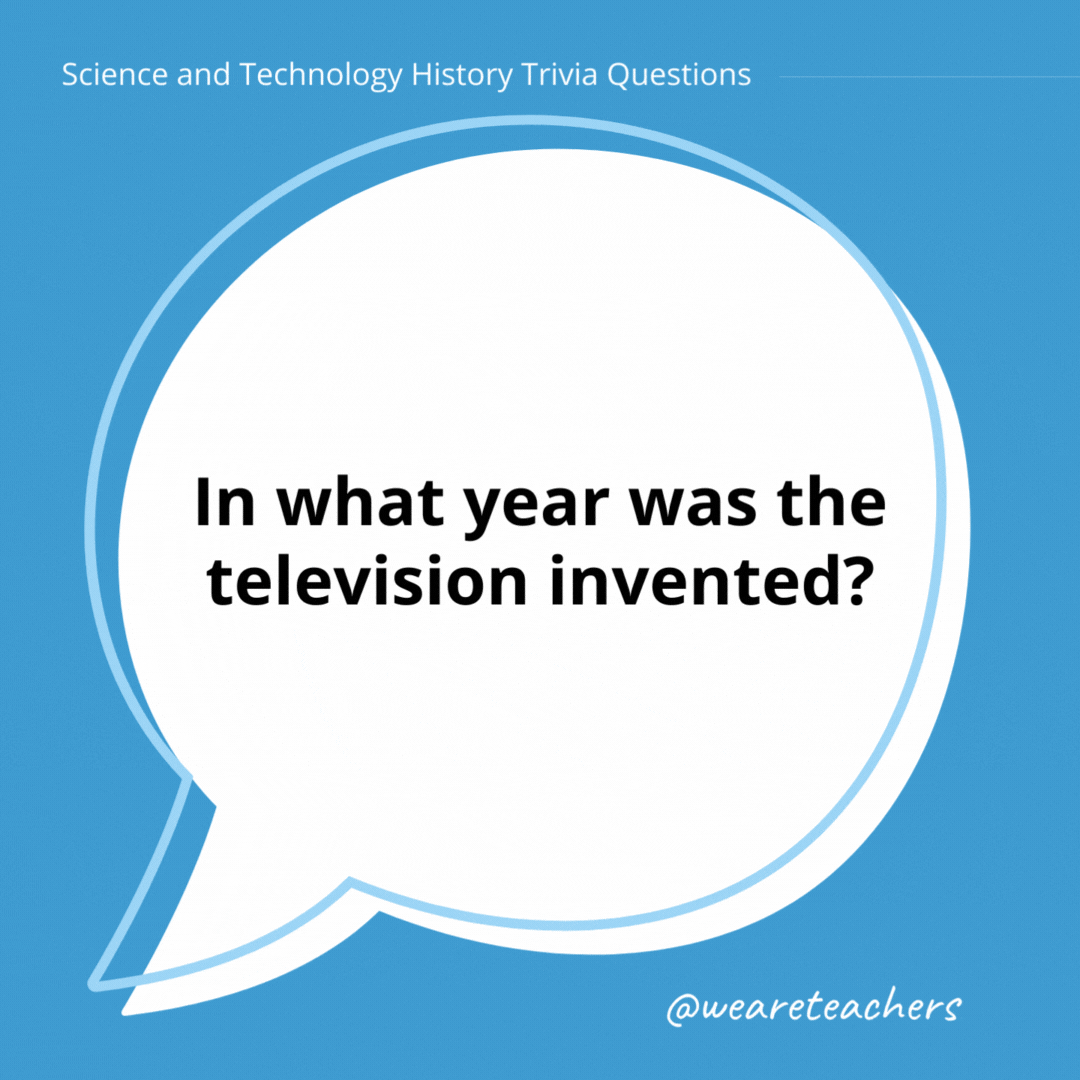 In what year was the television invented?

1927.