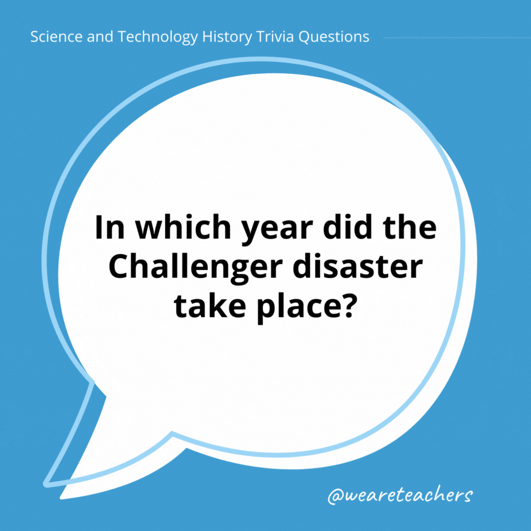 In which year did the Challenger disaster take place?

1986.